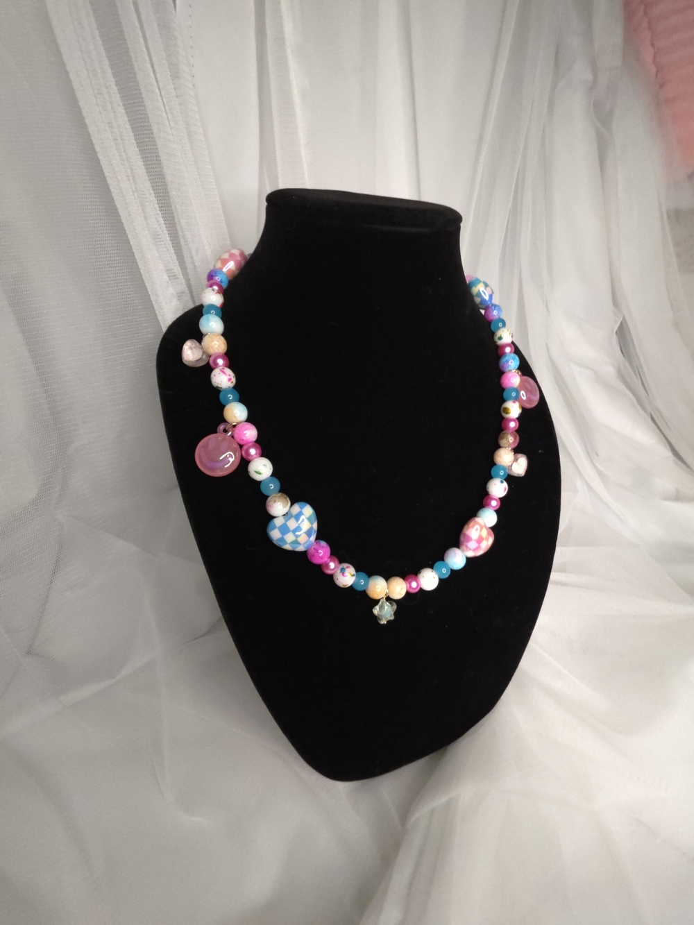 Colorful Heart Bead Necklace - Multicolor Women’s Necklace - Picture 5 of 5
